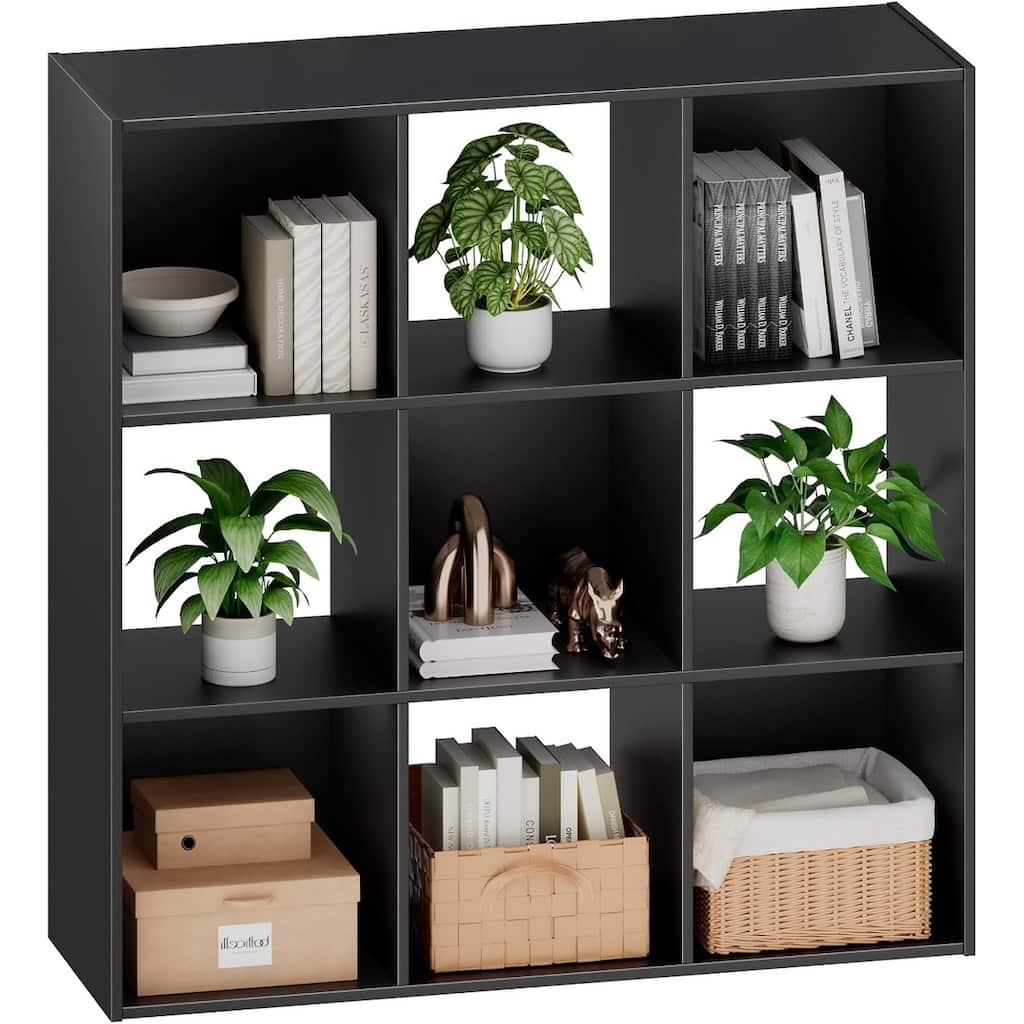 9 Cube Storage Organizer, Bookshelf with 5 Removable Back Panels for Living Room, Bedroom, Home Office - 36"D×36"W×11.6"H