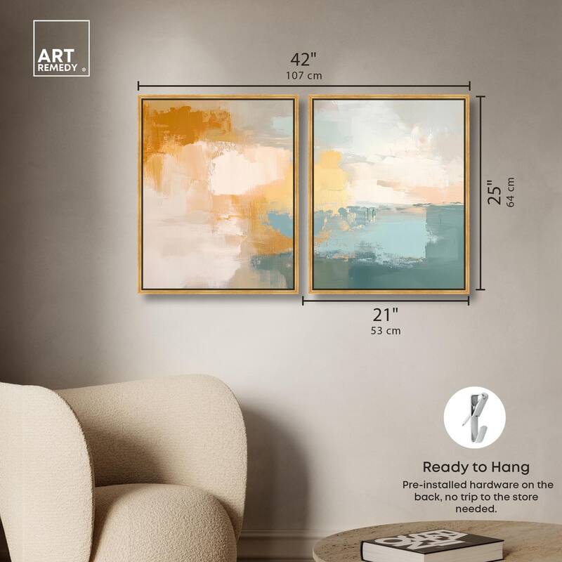 Muted Melody I Canvas Set of 2 by Art Remedy