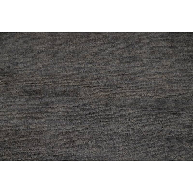 Gray Modern Gabbeh Oriental Area Rug Hand-Knotted Wool Carpet - 5'9" x 7'10"