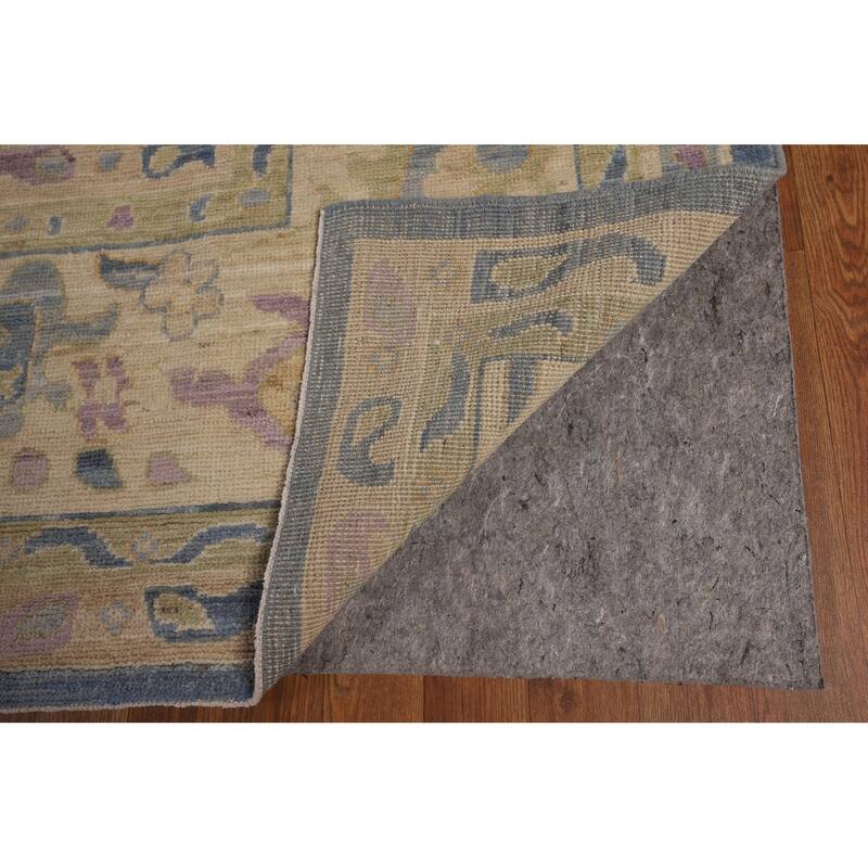 Vegetable Dye Blue Oushak Oriental Large Area Rug Handmade Wool Carpet - 10'5"x 13'8"