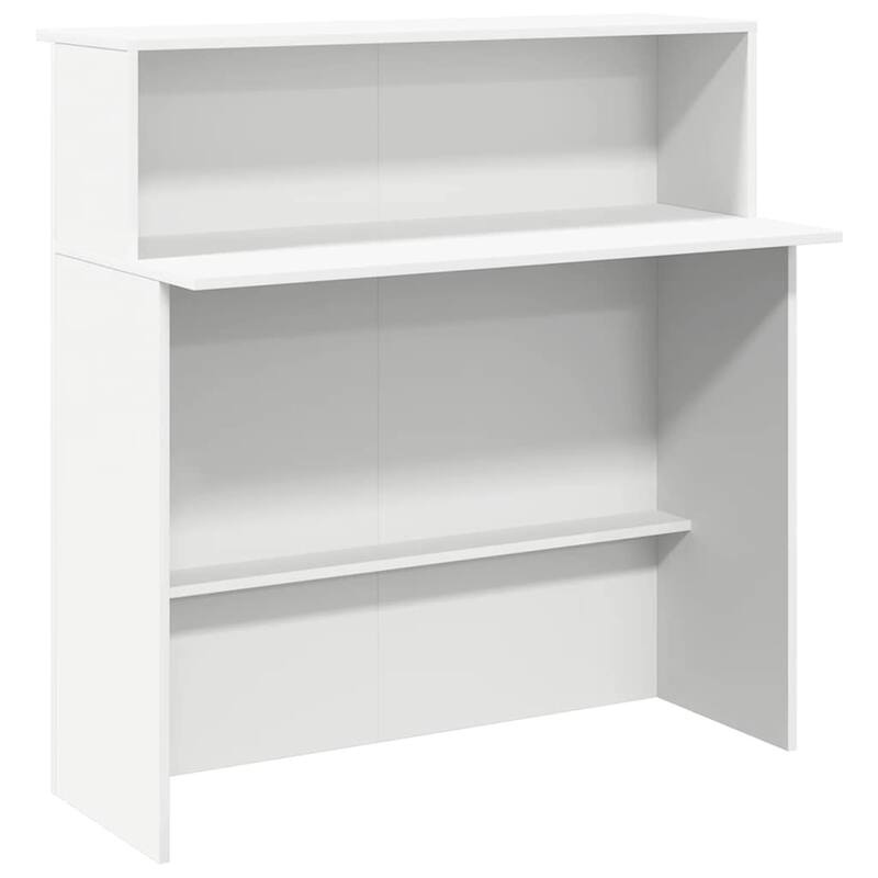 vidaXL Reception Desk White Engineered Wood Standard Reception Desk