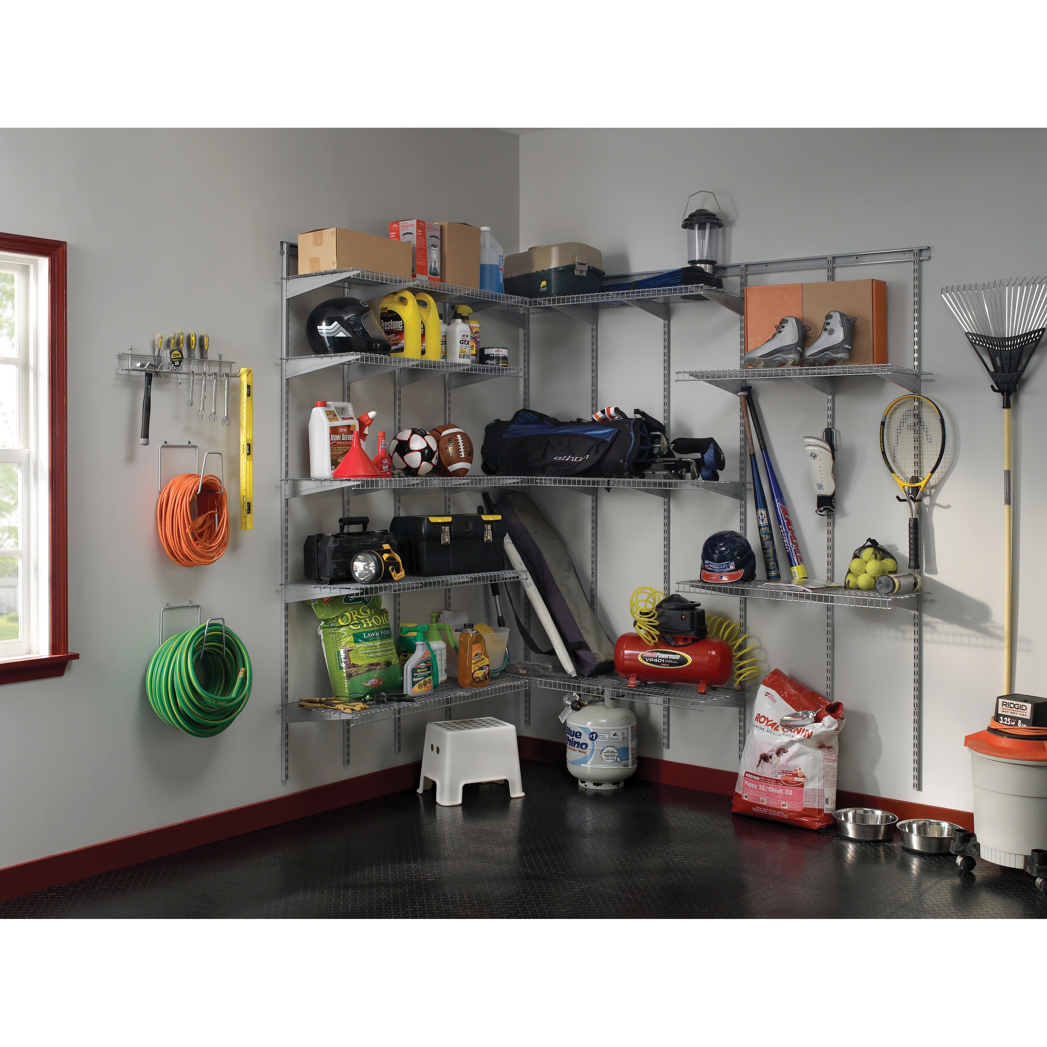 MaxLoad Heavy Duty Wall Shelf Kit For Garage, 3 Shelves, Adjustable