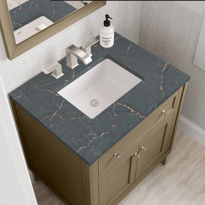 Chicago 30" Single Vanity, Walnut Whisper - Parisien Bleu