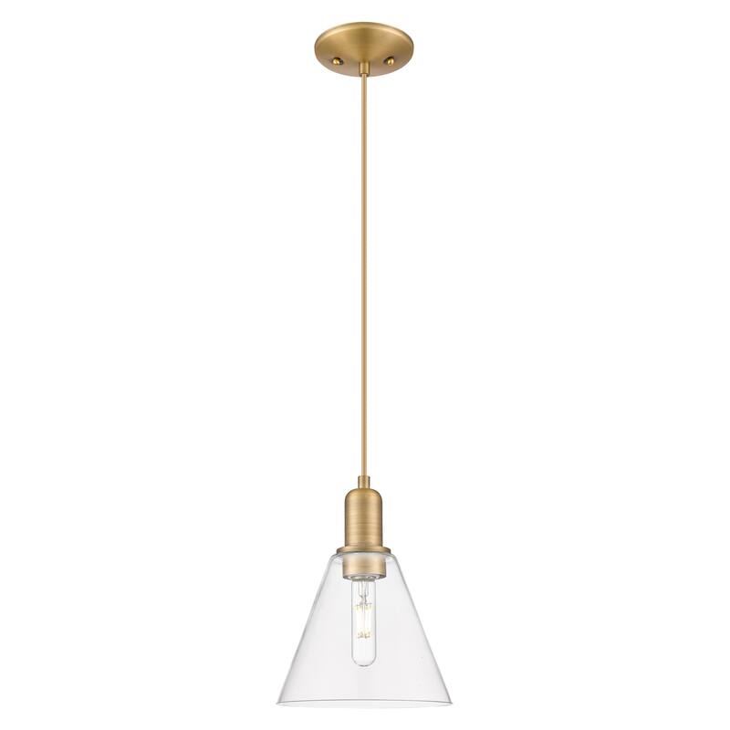 Innovations Lighting Endless Possibilities Arcadia - Berkshire Glass - 1 Light 8" Cord Hung Mini Pendant - Clear/Brushed Brass