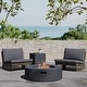 preview thumbnail 1 of 44, Sherwood Acacia Wood Outdoor Lounge Chairs and 50,000 BTU Circular Propane Fire Pit by Christopher Knight Home