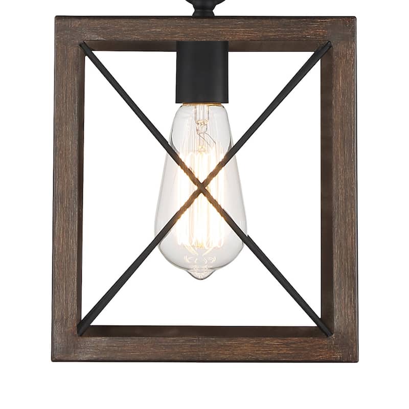 Kiro 1-light Modern Farmhouse Rectangle Pendant Light with UL Certified