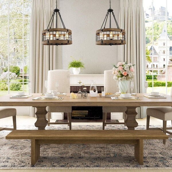 farmhouse chandelier dining room