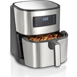 Digital Air Fryer Oven with 8 Presets, Nonstick Basket, Black - Bed ...