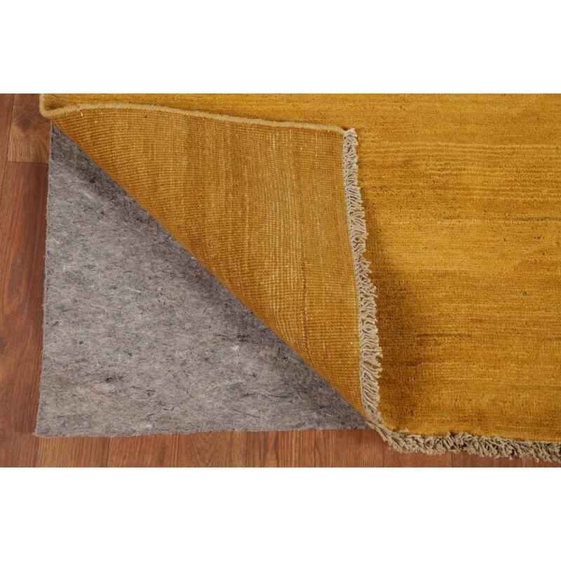 Yellow / Gold Modern Gabbeh Oriental Foyer Rug Handmade Wool Carpet - 3'10"x 4'6"