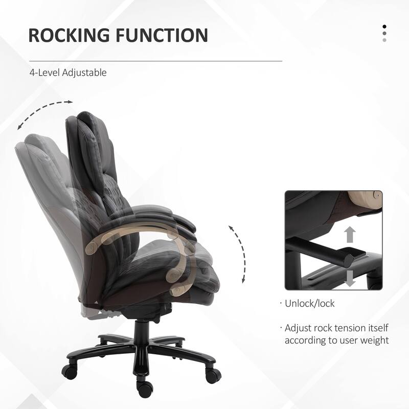Adjustable Height Leather Upholstered Office Desk Chair Gaming Chair, Swivel Chair Computer Task Chair with Wheels
