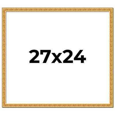 27x24 Frame Gold Real Wood Picture Frame Width 1 inches | Interior