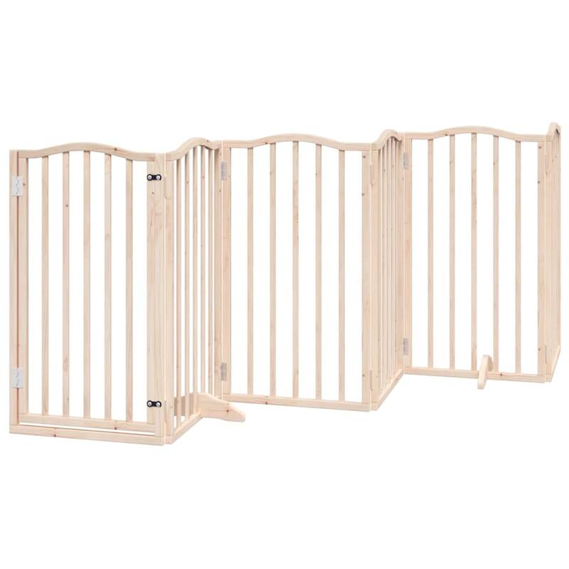 vidaXL Dog Gate Set of 6 Natural Poplar Poplar wood - 35.4 x 118.1 x 0.8