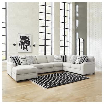 Signature Design by Ashley Huntsworth Dove Gray 5-Piece Sectional with Chaise - 155"W x 99"D x 38"H