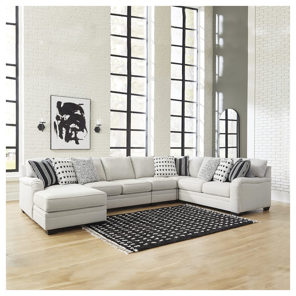 Signature Design by Ashley Huntsworth Dove Gray 5-Piece Sectional with Chaise - 155"W x 99"D x 38"H