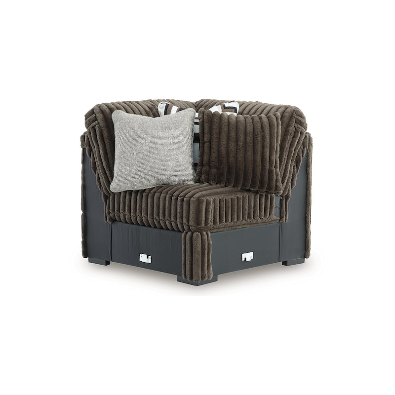 Signature Design by Ashley Midnight-Madness Dark Brown 5-Piece Sectional - 122" W x 122" D x 40" H