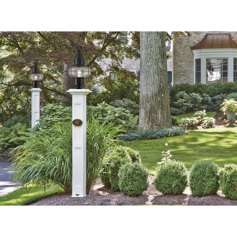 Elk Home Classic Onion Outdoor Post Light - Gun Metal with Clear Glass - Bronze