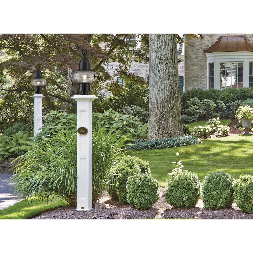 Elk Home Classic Onion Outdoor Post Light - Gun Metal with Clear Glass