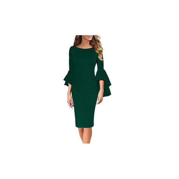 womens long green dress