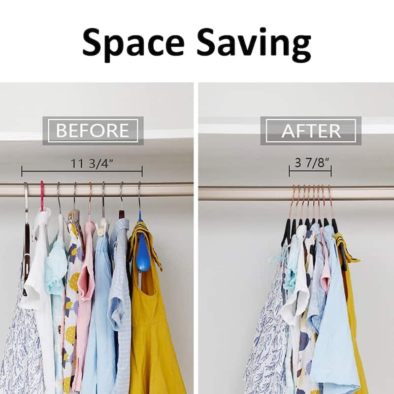 Javlergo 50/100 Pack Velvet Hangers, Heavy Duty Non Slip & Space-Saving Cloth Hangers with 6 Finger Clips & Tie Rack