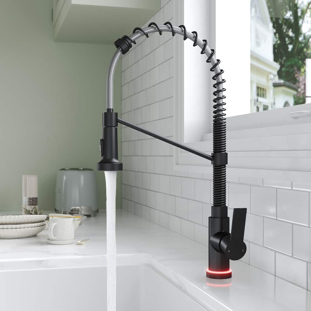 Kitchen Sink Faucet with Pulldown Sprayer Single Handle Spring Pulldown Kitchen Faucet