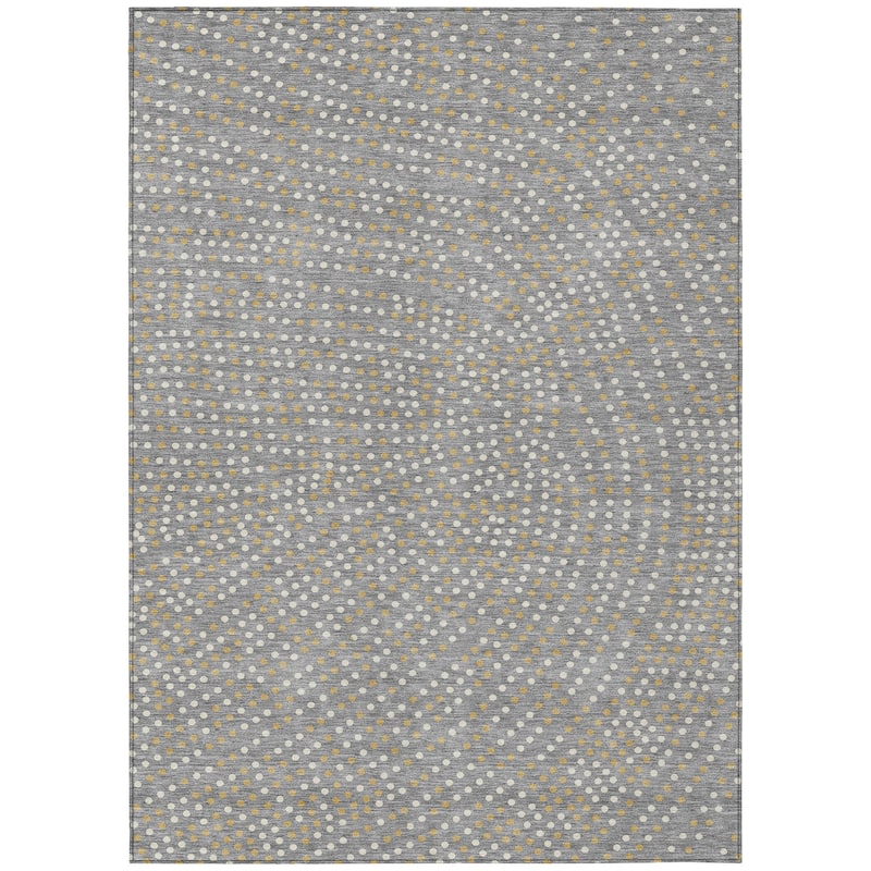Machine Washable Indoor/ Outdoor Modern Dotty Chantille Rug