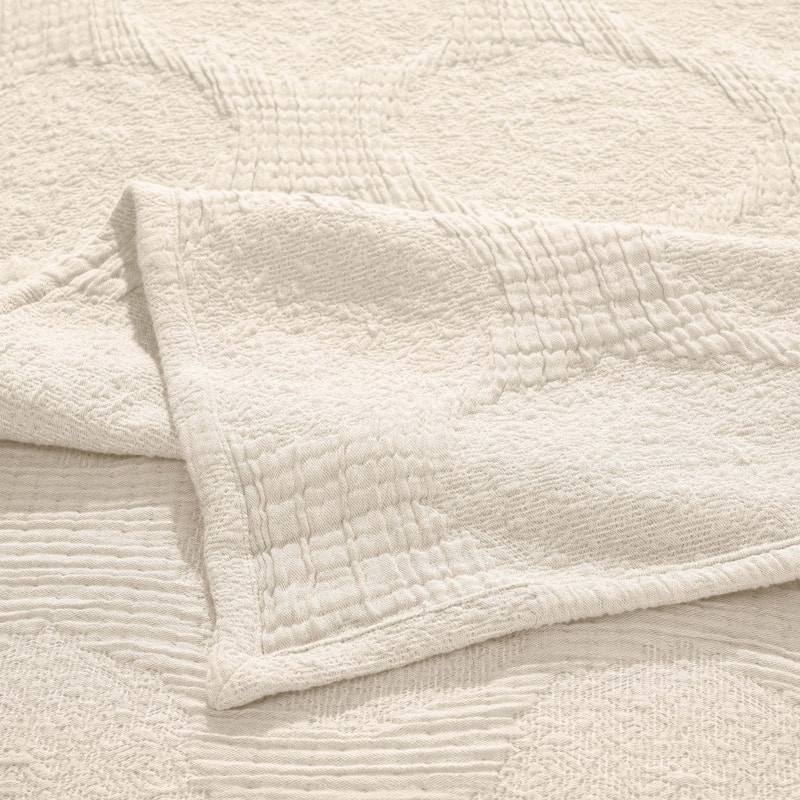 Superior Tanta Cotton Medium Weight Modern Circles Woven Coverlet