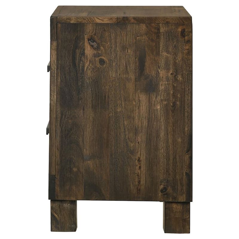Wood 2-drawer Nightstand Rustic Golden Brown