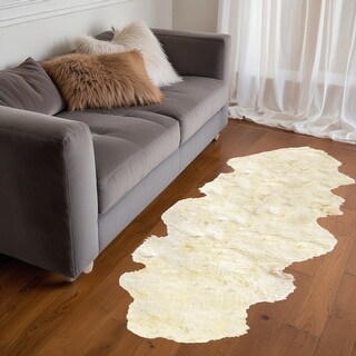 HomeRoots 2' X 6' Natural Sheepskin Handmade Area Rug - 72' X '24' X '2 ...