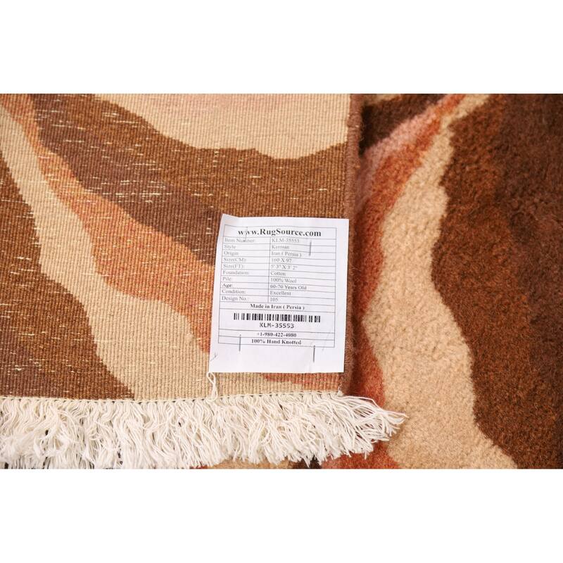 Traditional Kerman Persian Vintage Area Rug Handmade Wool Carpet - 3'2"x 5'3"