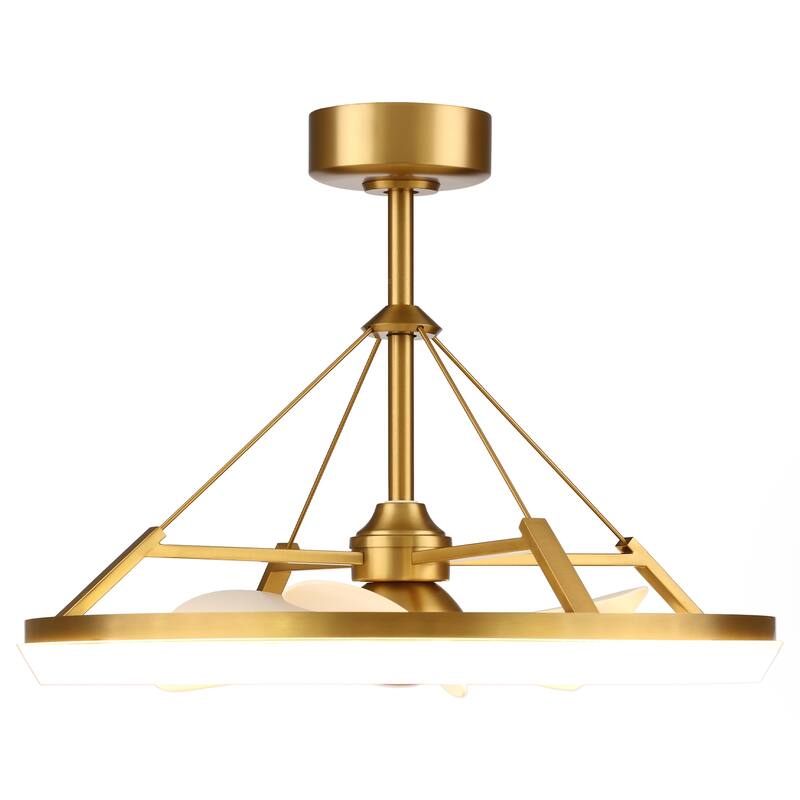 30" Modern Gold 3CCT LED Fandelier Ceiling Fan with Light and Remote
