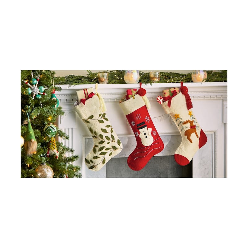 Farmhouse Snowman Stocking