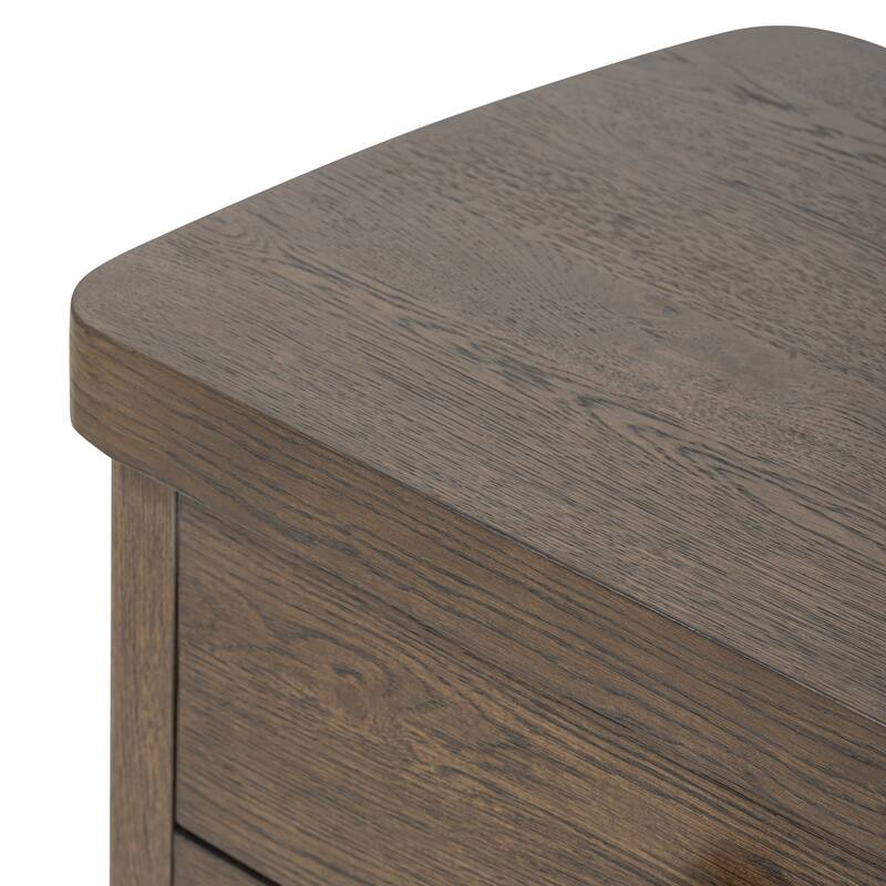 Cater Nightstand-Rustic Brown Oak Veneer