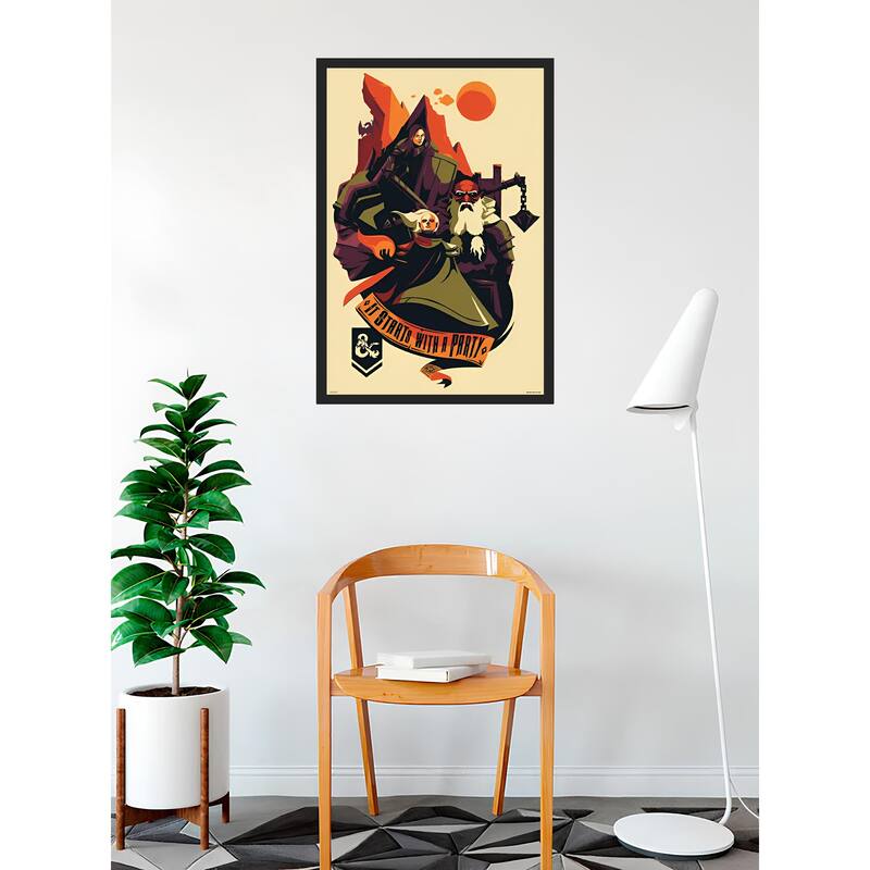Dungeons & Dragons-Starts with a Party Framed Art Poster - 24 x 36 Inch