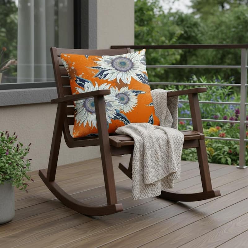 HomeRoots Set of Two 16" X 16" Red and White Blown Seam Floral Indoor Outdoor Throw Pillow - 16.00' X '16.00' X '5.00 - Red/White - 16.00' X '16.00' X '5.00