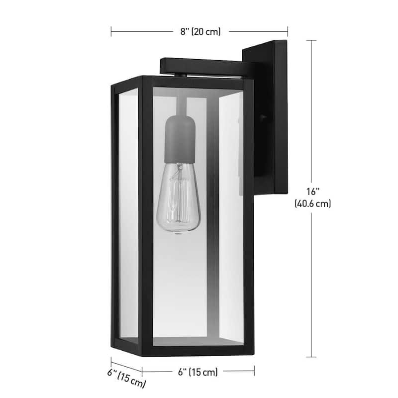 Bellevue 16" Tall Outdoor Wall Sconce with Clear Glass Shade