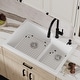 preview thumbnail 6 of 59, Karran 33" Top Mount Large/Small Bowl Quartz Kitchen Sink Kit - 33" x 22" x 9"