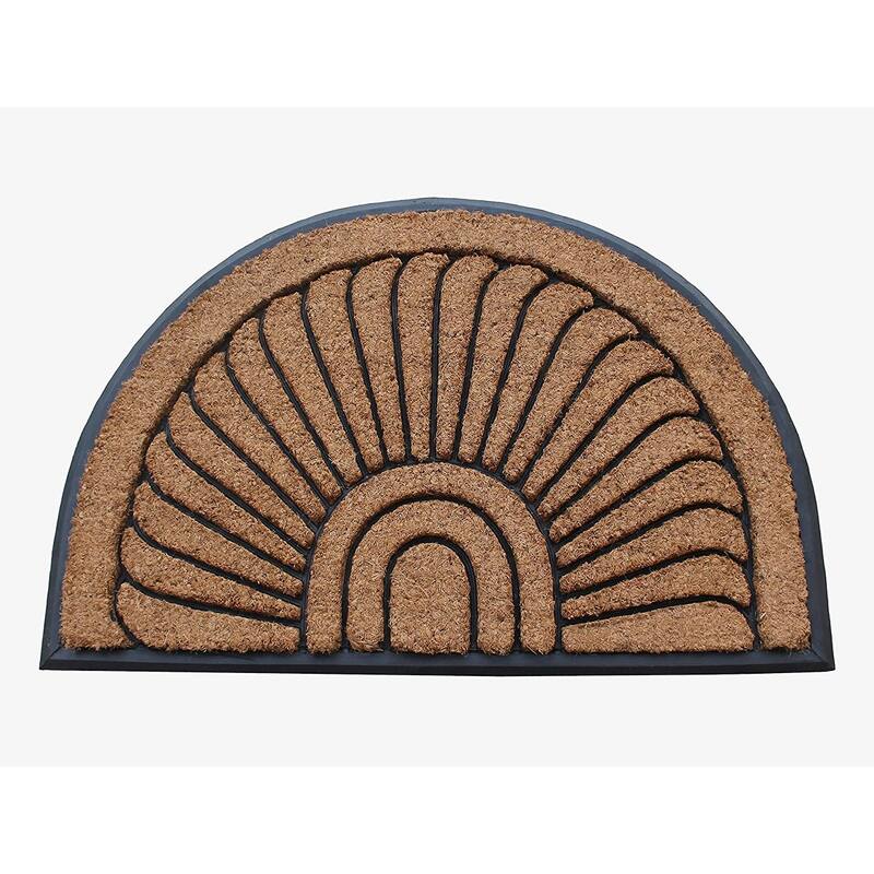 A1HC Albertina Sunburst Natural Coir & Rubber Large Door Mat - 24"X36"