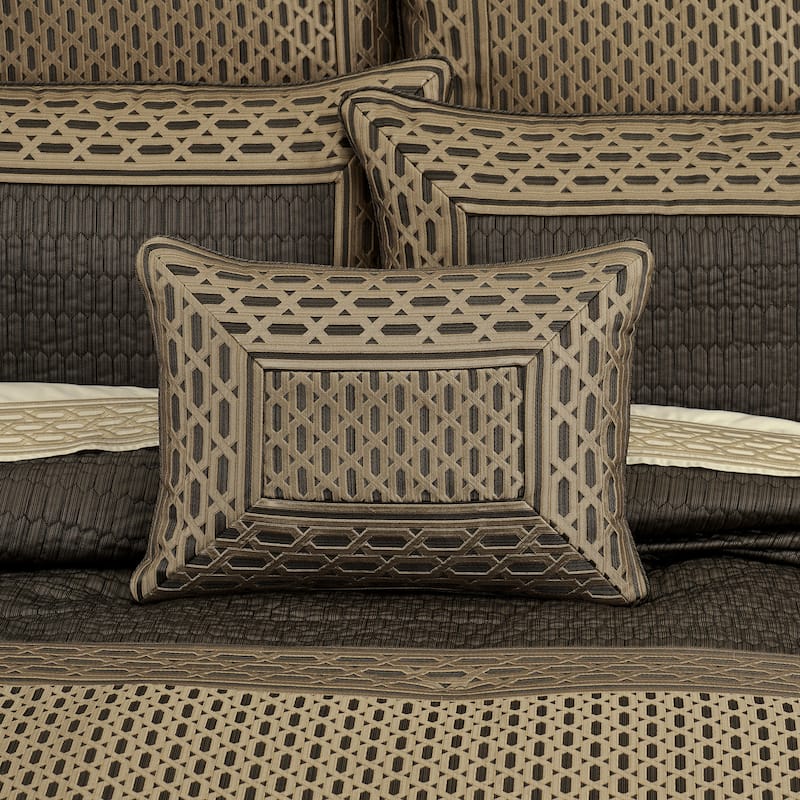 J. Queen New York Metropolitan Bronze Boudoir Decorative Throw Pillow - Accent - Polyester - Bronze