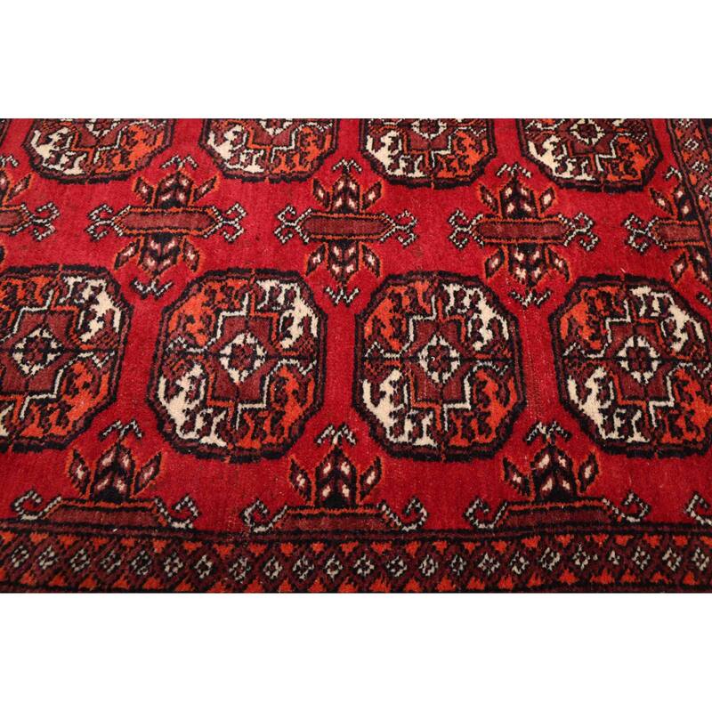ECARPETGALLERY Hand-knotted Finest Peshawar Bokhara Red Wool Rug - 4'3 x 6'1