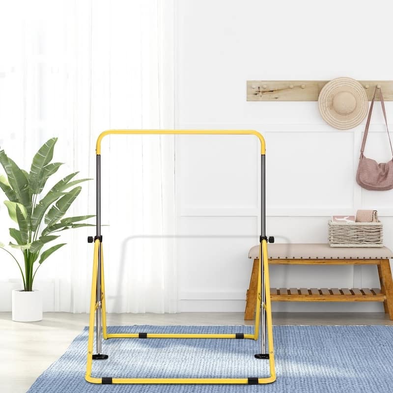 Zenova Gymnastics Bars Kids Kip Junior Training Bars for Home, Folding Horizontal Bars with 5 Adjustable Height