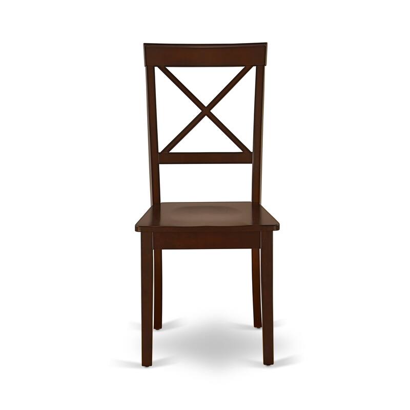 East West Furniture Modern Dining Table Set- a Round Wooden Table and Dining Room Chairs, Mahogany (Pieces Options)