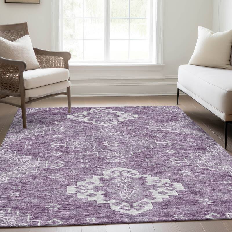 Machine Washable Indoor/ Outdoor Chantille Traditional Boho Rug