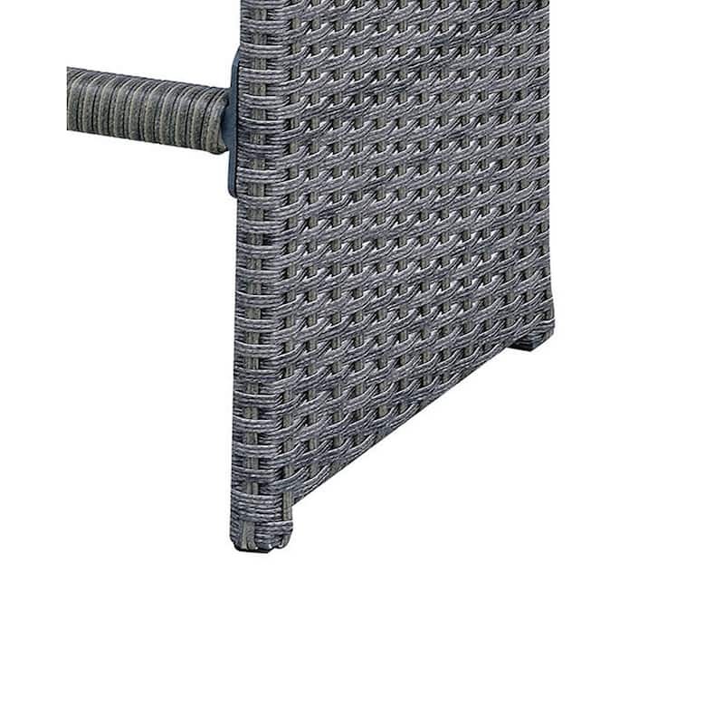 6 Piece Patio Bar Stool In Aluminum Wicker Frame And Padded Fabric Seat, Gray