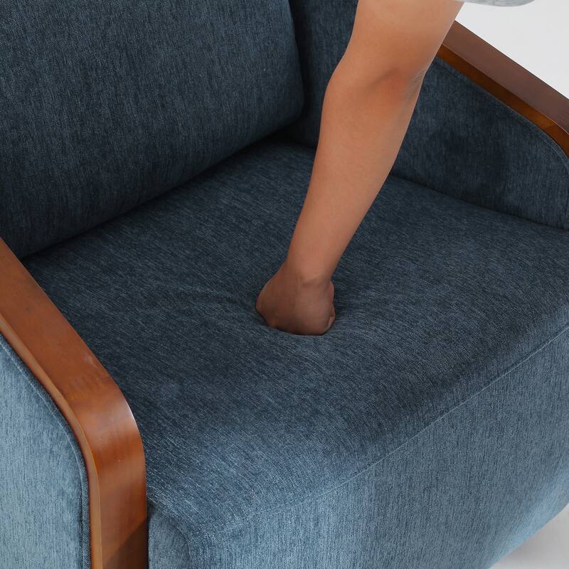 Mid-Century Modern Swivel Accent Armchair Chenille Upholstered Chairs