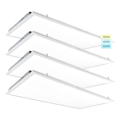 Luxrite 2x4 FT LED Panel Lights 30/40/50W 3 Color Selectable Dimmable 3750/5000/6250 Lumens IC Rated 4 Pack