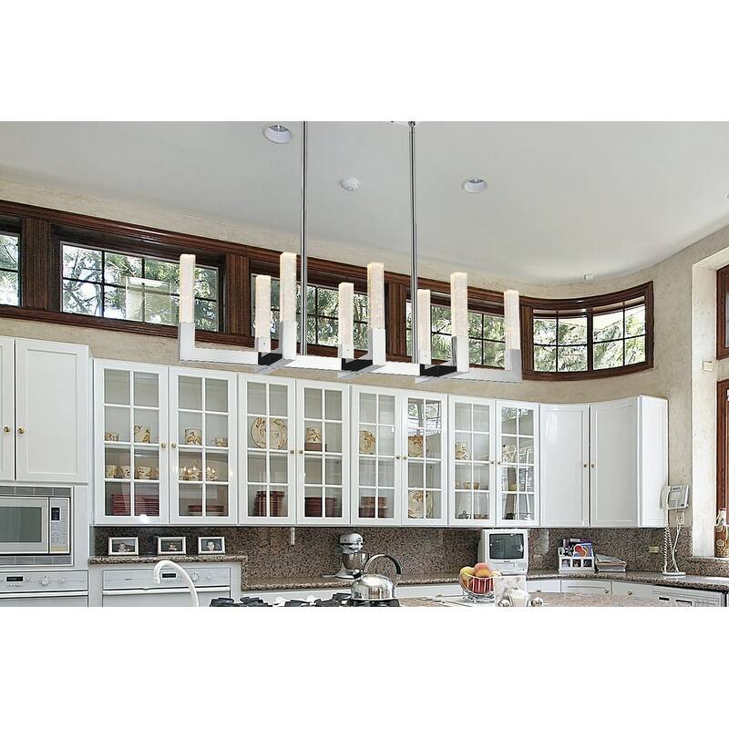 Elegant Lighting 1030G42 Noemi 42" Wide LED Crystal Linear Pendant