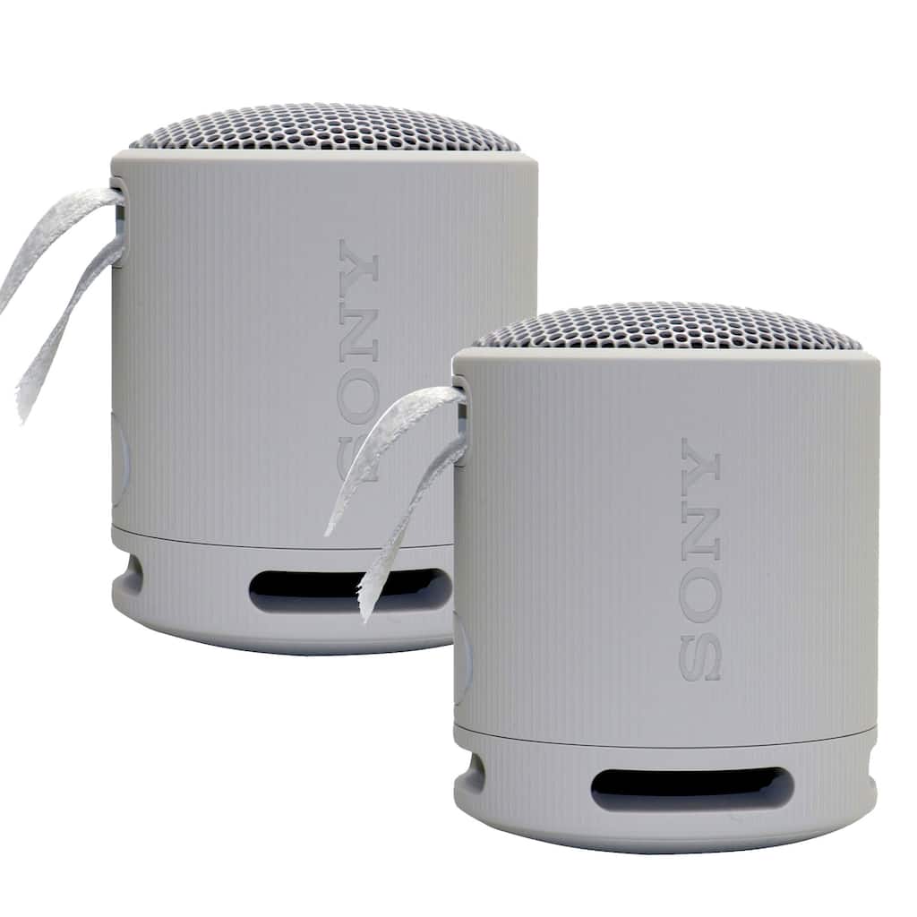 2x Sony XB100 Portable Waterproof Bluetooth Speaker (Gray)