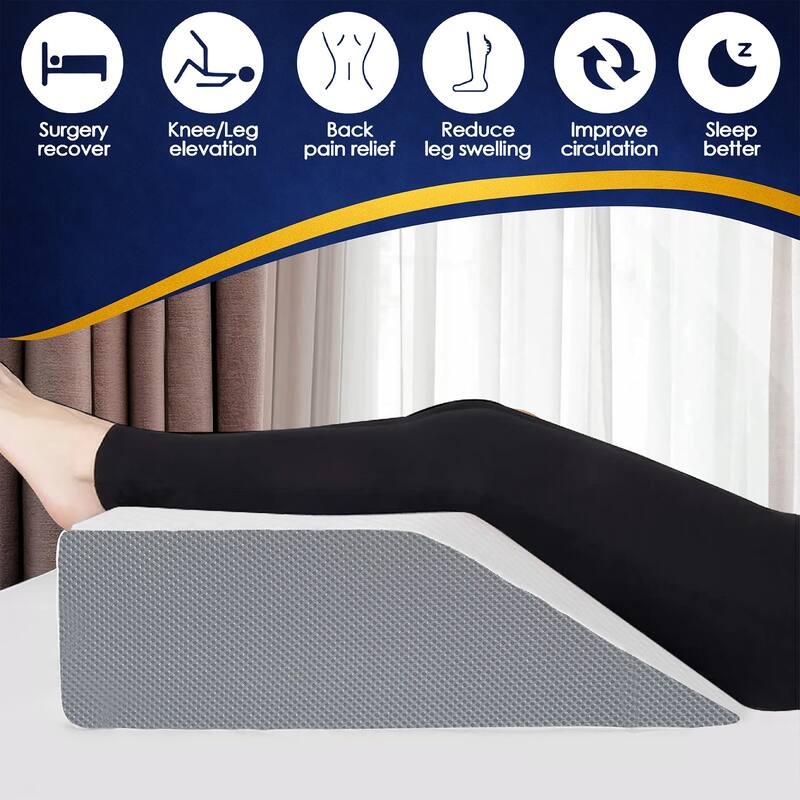 Onetan, Leg Elevation Pillow, Blood Circulation, Leg Swelling Relief and Sciatica Pain Relief, Removable Cover, 21-Inch , White