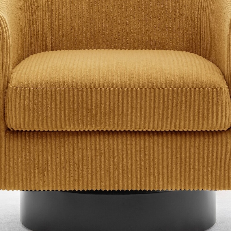 Modern Upholstered Swivel Barrel Club Arm Accent Chair for Living Room