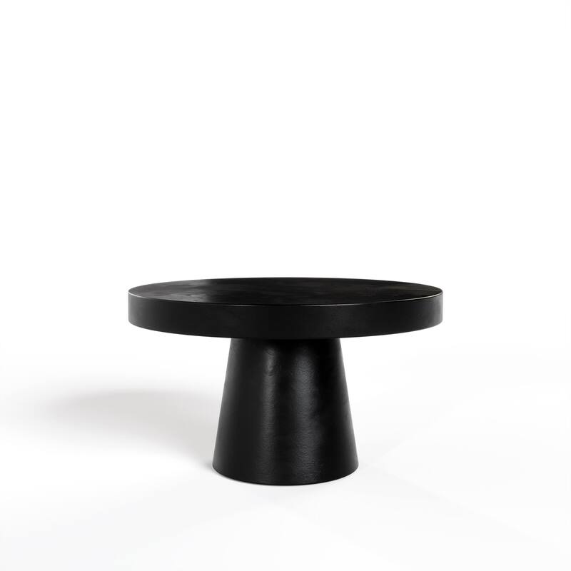 Modrest Desoto Modern Black Concrete Round Coffee Table